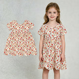 GSD4156 Back To School Apple Orange Scallop Edge Girl's Dress