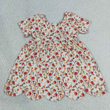 GSD4156 Back To School Apple Orange Scallop Edge Girl's Dress