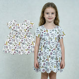 GSD4157 Back To School Yes No Scallop Edge Girl's Dress