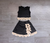 Preorder Samples GSD4175 Bows Yellow Plaid Scallop Edge Yoga Girls Skorts Set
