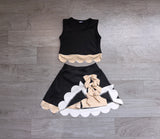 Preorder Samples GSD4175 Bows Yellow Plaid Scallop Edge Yoga Girls Skorts Set