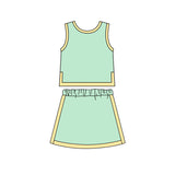 Preorder MOQ 5 pcs Each Style Colorful Solid Color Girls Skorts Set