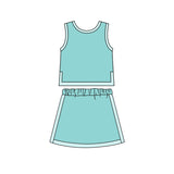 Preorder MOQ 5 pcs Each Style Colorful Solid Color Girls Skorts Set