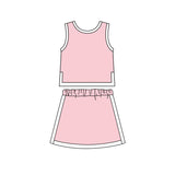 Preorder MOQ 5 pcs Each Style Colorful Solid Color Girls Skorts Set