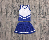 Preorder Samples GSD4190 Blue Stripe Yoga Cheer Girls Skorts Set