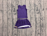 Preorder Samples GSD4193 Purple Stripe Yoga Cheer Girls Skorts Set
