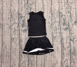Preorder Samples GSD4194 Black Stripe Yoga Cheer Girls Skorts Set