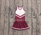 Preorder Samples GSD4195 Maroon Stripe Yoga Cheer Girls Skorts Set