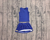 Preorder Samples GSD4196 Blue Gold Stripe Yoga Cheer Girls Skorts Set