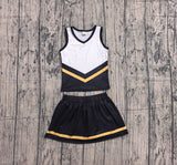 Preorder Samples GSD4201 Black Gold Stripe Yoga Cheer Girls Skorts Set