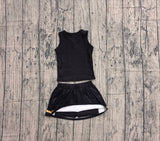 Preorder Samples GSD4201 Black Gold Stripe Yoga Cheer Girls Skorts Set