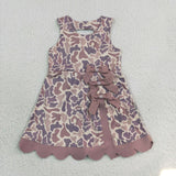 GSD4227 Hunting Camo Bows Scallop Edge Yoga Girl's Dress Onesie