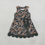 GSD4229 Hunting Camo Scallop Edge Yoga Girl's Dress Onesie