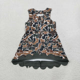 GSD4229 Hunting Camo Scallop Edge Yoga Girl's Dress Onesie