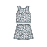 Preorder MOQ 5 pcs Each Style Hunting Camo Yoga Cute Girls Skorts Set