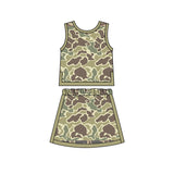 Preorder MOQ 5 pcs Each Style Hunting Camo Yoga Cute Girls Skorts Set
