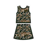 Preorder MOQ 5 pcs Each Style Hunting Camo Yoga Cute Girls Skorts Set