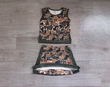 Preorder Samples GSD4233 Hunting Camo Grey Yoga Cheer Girls Skorts Set