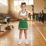 GSD4238 Team Stripe Green Cheer Yoga Girls Skorts Set