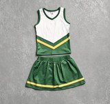 Preorder Samples GSD4238 Team Stripe Green Cheer Yoga Girls Skorts Set
