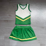 Preorder Samples GSD4238 Team Stripe Green Cheer Yoga Girls Skorts Set