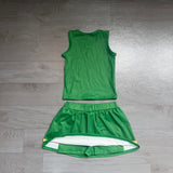 Preorder Samples GSD4238 Team Stripe Green Cheer Yoga Girls Skorts Set