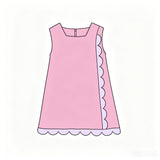 Preorder MOQ 5 Pcs Each Style Solid Color Scallop Edge Yoga Girls Dress