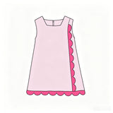 Preorder MOQ 5 Pcs Each Style Solid Color Scallop Edge Yoga Girls Dress