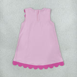 GSD4240 Solid Color Rose Red Scallop Edge Yoga Girls Dress