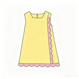 Preorder MOQ 5 Pcs Each Style Solid Color Scallop Edge Yoga Girls Dress