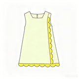 Preorder MOQ 5 Pcs Each Style Solid Color Scallop Edge Yoga Girls Dress