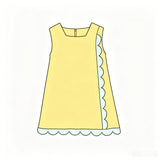 Preorder MOQ 5 Pcs Each Style Solid Color Scallop Edge Yoga Girls Dress