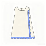 Preorder MOQ 5 Pcs Each Style Solid Color Scallop Edge Yoga Girls Dress