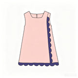 Preorder MOQ 5 Pcs Each Style Solid Color Scallop Edge Yoga Girls Dress