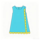 Preorder MOQ 5 Pcs Each Style Solid Color Scallop Edge Yoga Girls Dress