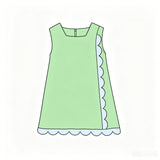 Preorder MOQ 5 Pcs Each Style Solid Color Scallop Edge Yoga Girls Dress