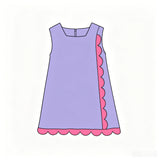 Preorder MOQ 5 Pcs Each Style Solid Color Scallop Edge Yoga Girls Dress
