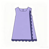 Preorder MOQ 5 Pcs Each Style Solid Color Scallop Edge Yoga Girls Dress