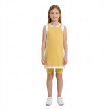 GSD4254 Solid Color Yellow Yoga Girl's Dress