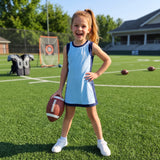 GSD4256 Solid Color Blue Yoga Girl's Dress