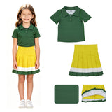 GSD4261 Green Pleated Yoga Polo Girls Skorts Set