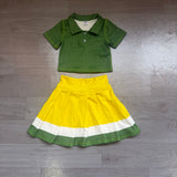 Preorder Samples GSD4261 Green Pleated Yoga Polo Girls Skorts Set