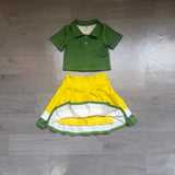 Preorder Samples GSD4261 Green Pleated Yoga Polo Girls Skorts Set