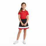 GLK0320 Solid Color Black Red Yoga Pleated Girls Skorts