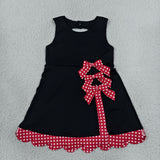 GSD4263 Red Plaid Black Scallop Edge Yoga Girl's Dress Onesie