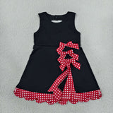 GSD4263 Red Plaid Black Scallop Edge Yoga Girl's Dress Onesie
