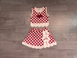Preorder Samples Each Style School Team Mascot Bows Scallop Edge Yoga Girls Skorts Set-2026.8.20