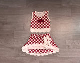 Preorder Samples Each Style School Team Mascot Bows Scallop Edge Yoga Girls Skorts Set-2026.8.20