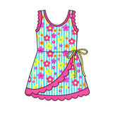 Preorder MOQ 5 Pcs Each Style Flower Scallop Edge Yoga Girls Dress