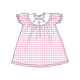 Preorder MOQ 5 pcs Each Style Easter Smocked Bows Cross Plaid Kids Matching Clothes